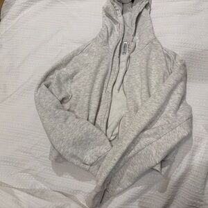 h&m cropped zip up hoodie